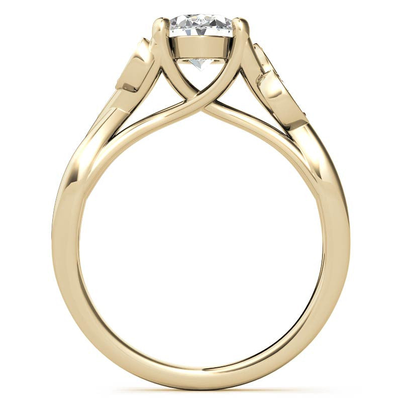 Oval Floral Inspired Trellis Ivy Moissanite Engagement Ring