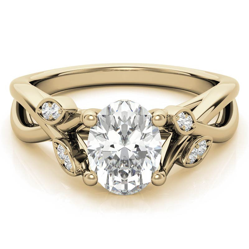 Oval Floral Inspired Trellis Ivy Moissanite Engagement Ring
