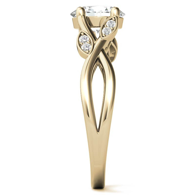 Oval Floral Inspired Trellis Ivy Moissanite Engagement Ring