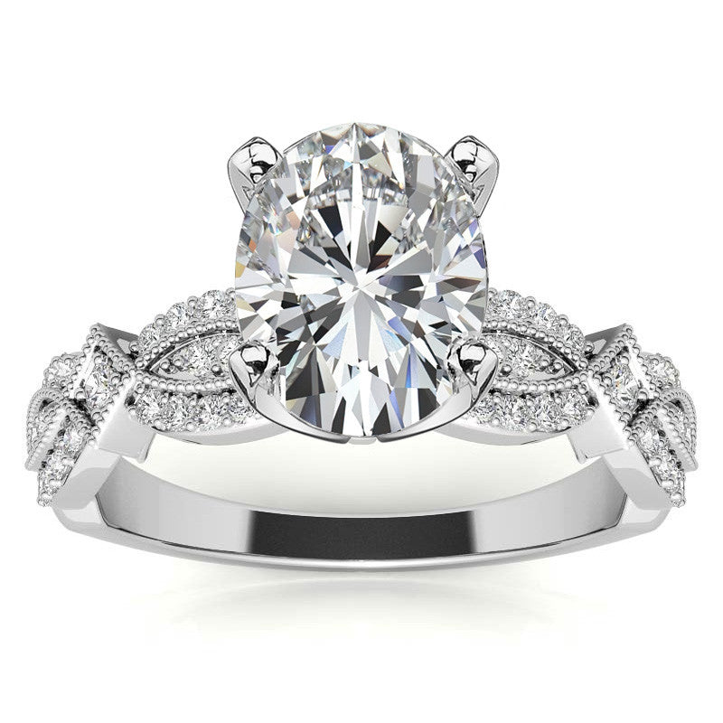 Milgrain Infinity Style Moissanite Engagement Ring