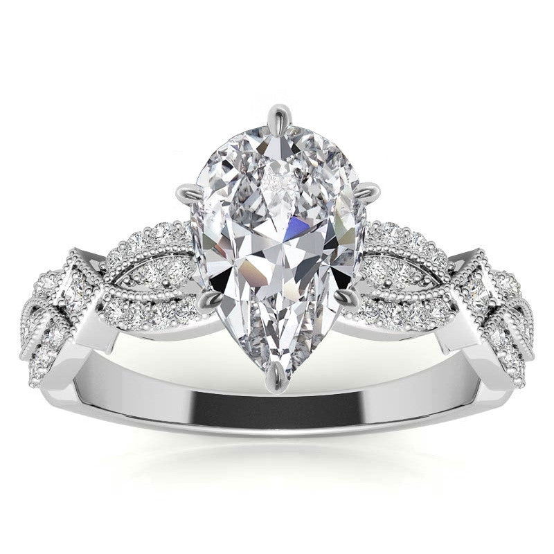 Milgrain Infinity Style Moissanite Engagement Ring