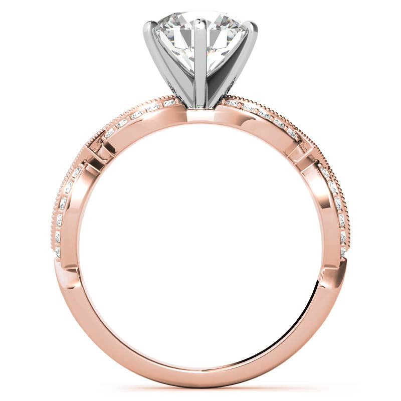Milgrain Infinity Style Moissanite Engagement Ring