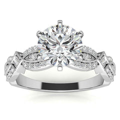 Milgrain Infinity Style Moissanite Engagement Ring