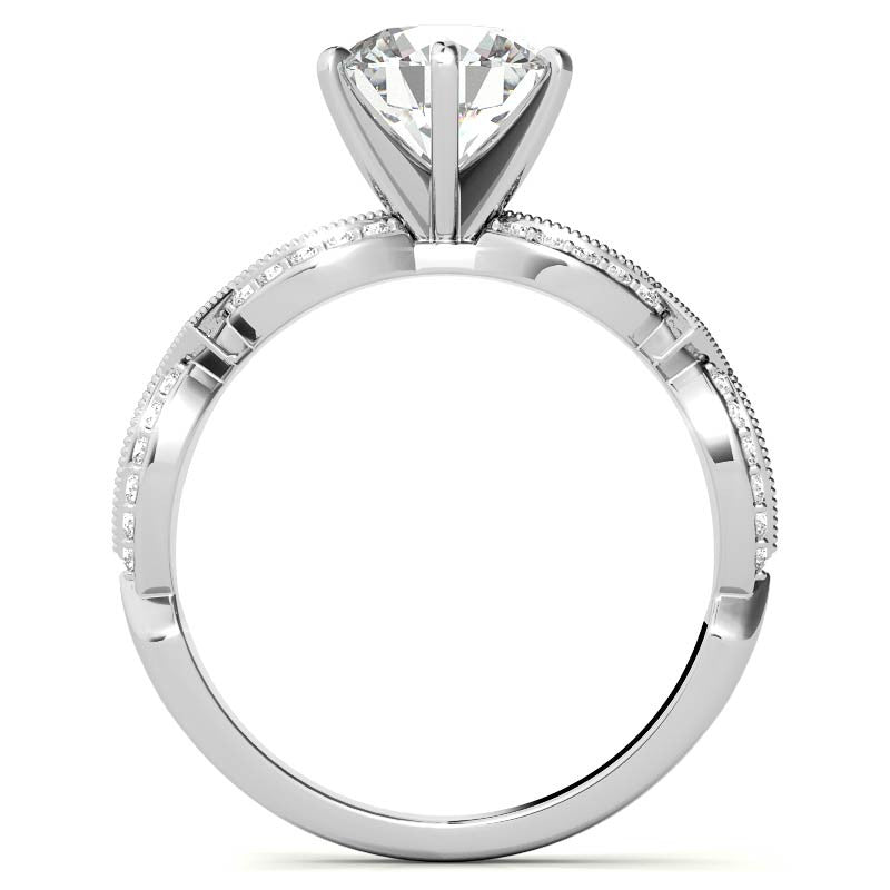 Milgrain Infinity Style Moissanite Engagement Ring
