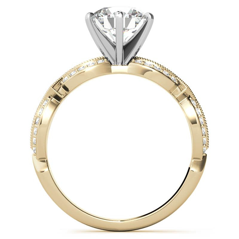 Milgrain Infinity Style Moissanite Engagement Ring