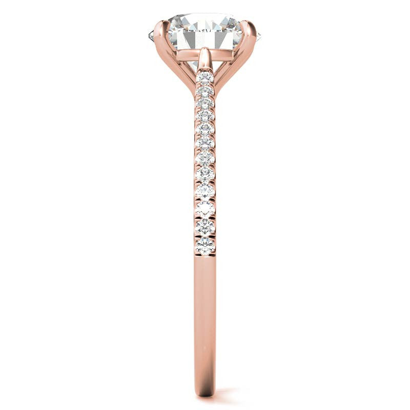 Round 4-Prong Cathedral Moissanite Engagement Ring