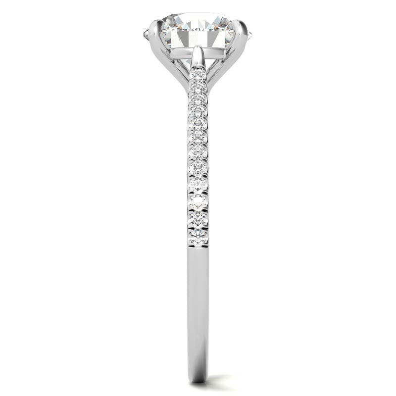 Round 4-Prong Cathedral Moissanite Engagement Ring
