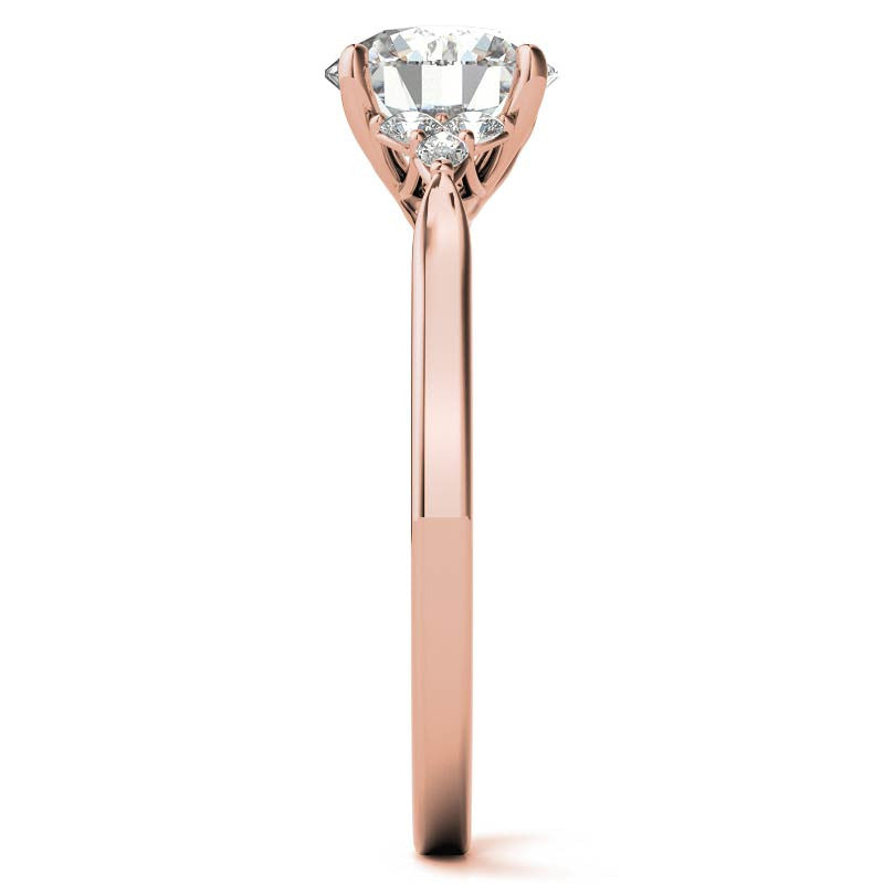 Round and Marquise Trellis Moissanite Engagement Ring