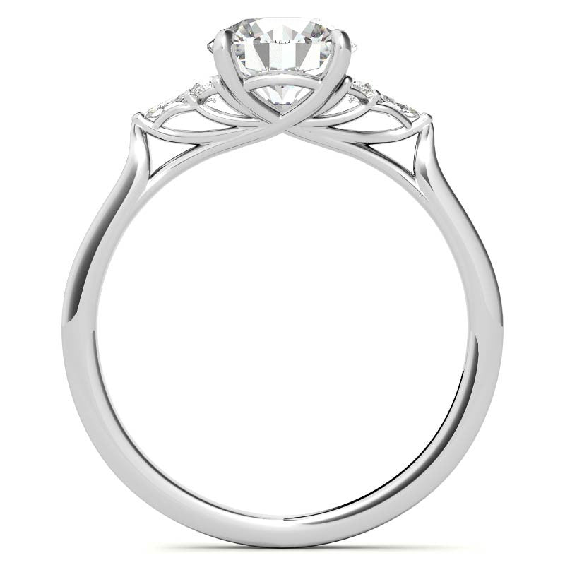 Round and Marquise Trellis Moissanite Engagement Ring