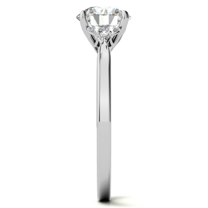 Round and Marquise Trellis Moissanite Engagement Ring