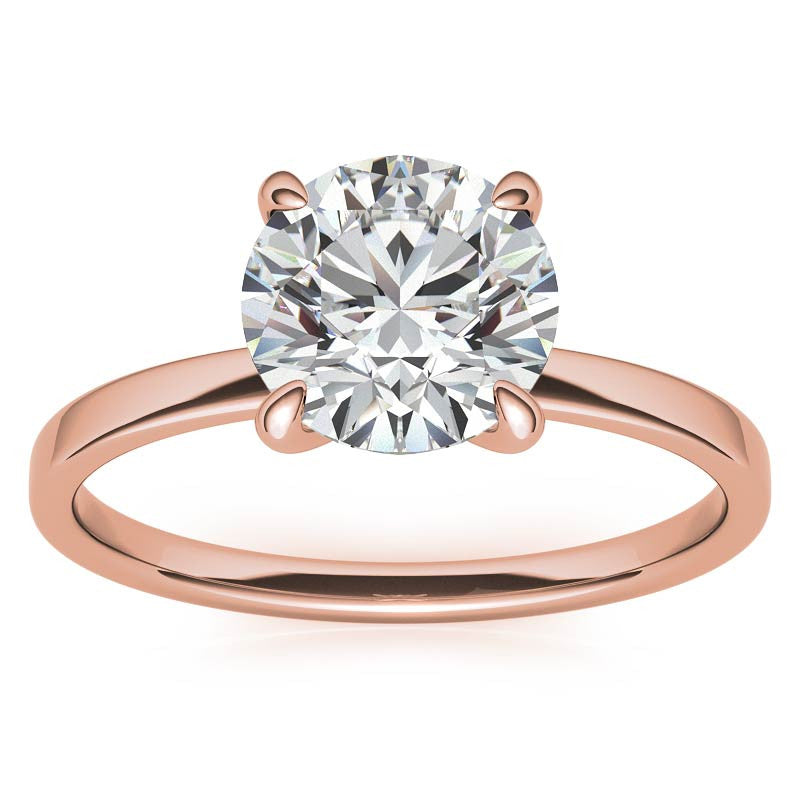 Petite Round Brilliant Moissanite Engagement Ring with Hidden Halo