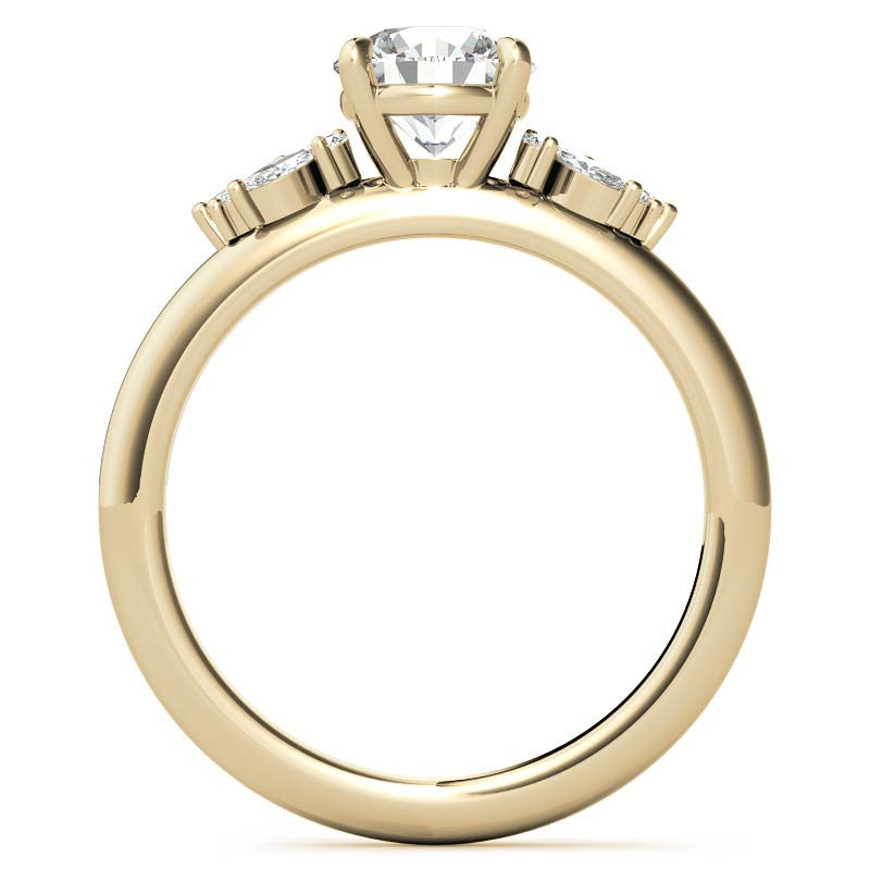 2mm Round and Marquise Petite Cluster Moissanite Engagement Ring