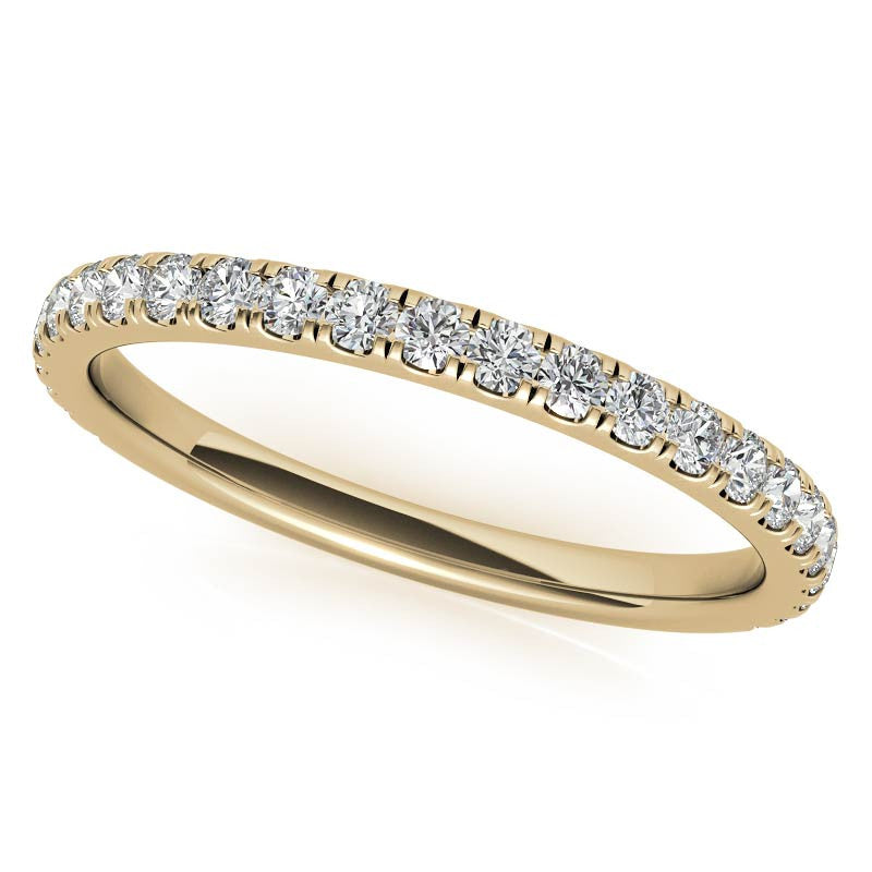 Round Half-Bezel Moissanite Engagement Ring with Diamond Collar