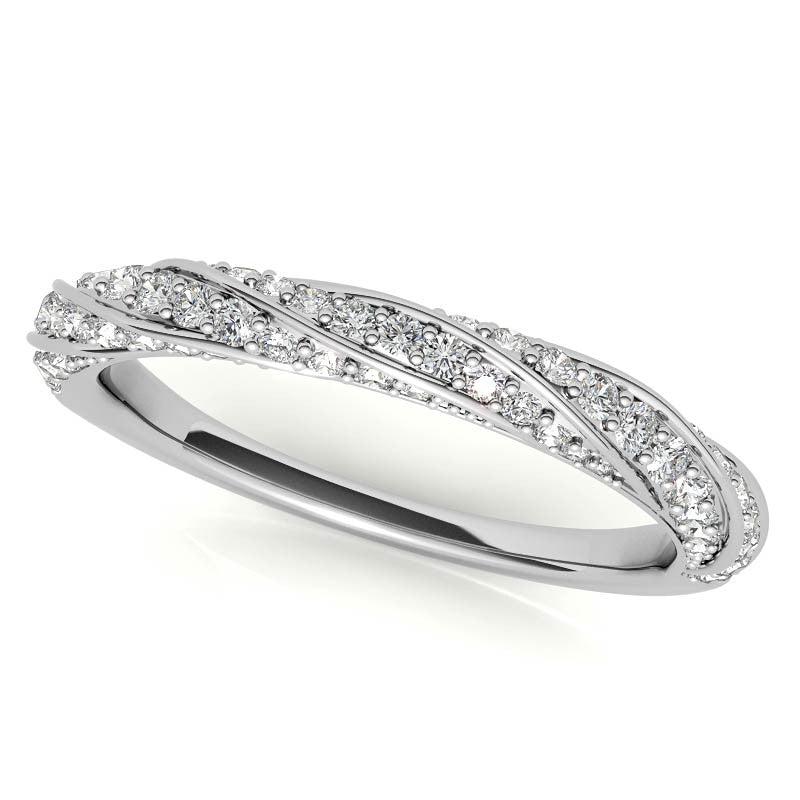Helix Twisted Round Halo Moissanite Engagement Ring