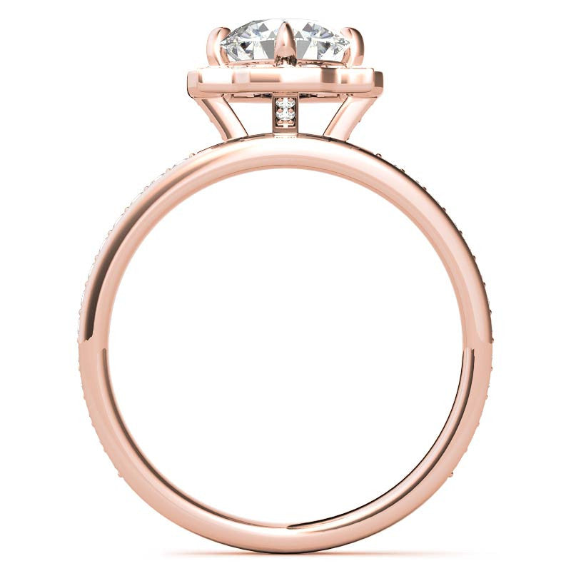 Round Halo Channel Moissanite Engagement Ring