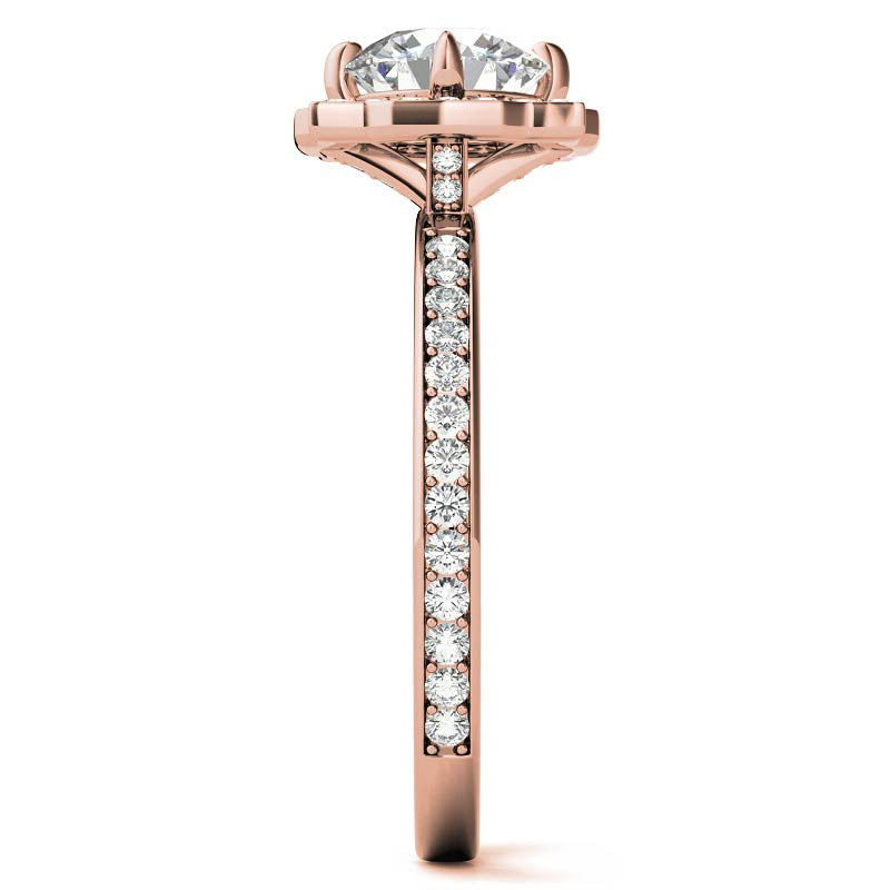 Round Halo Channel Moissanite Engagement Ring