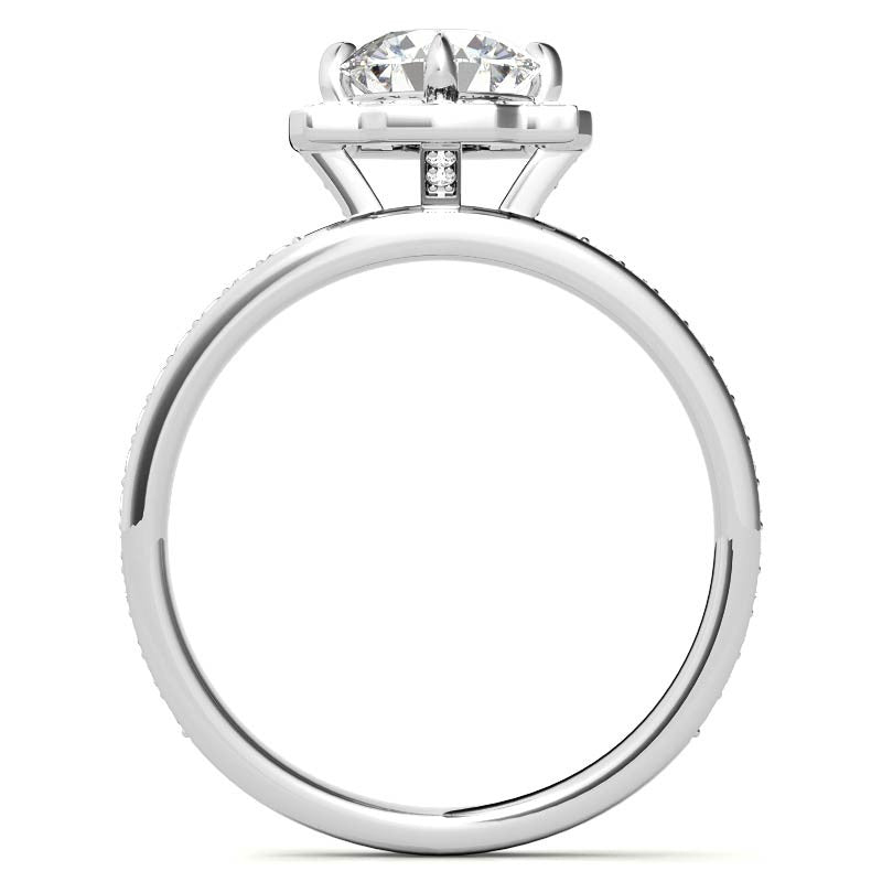 Round Halo Channel Moissanite Engagement Ring