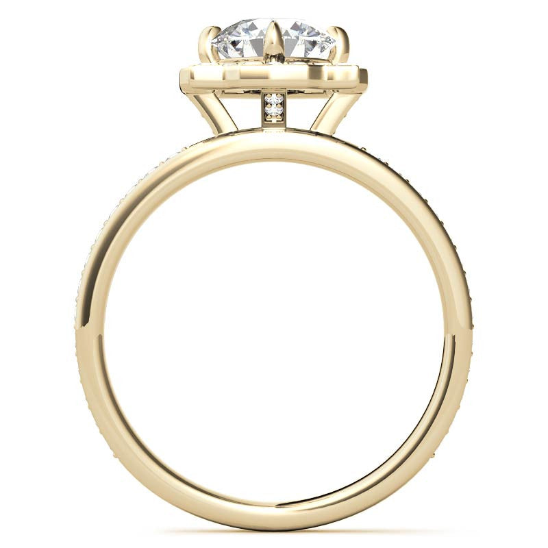 Round Halo Channel Moissanite Engagement Ring