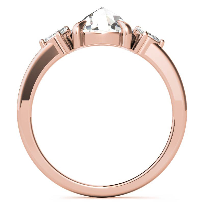 Rose and Marquise Moissanite Engagement Ring