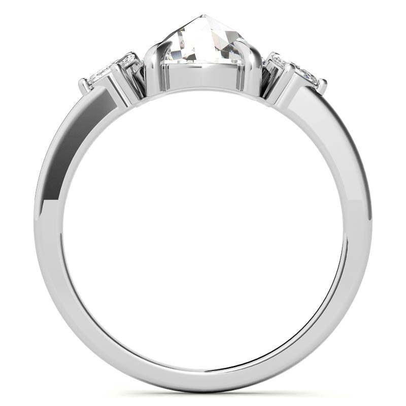 Rose and Marquise Moissanite Engagement Ring