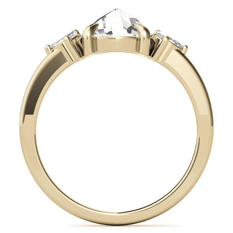 Rose and Marquise Moissanite Engagement Ring