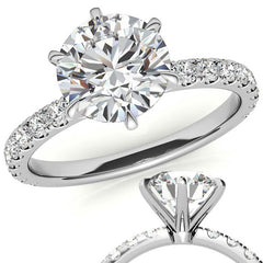 Round 6-Prong Moissanite U-Prong Engagement Ring