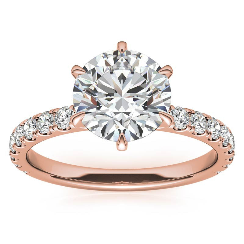 Round 6-Prong Moissanite U-Prong Engagement Ring