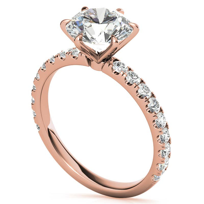 Round 6-Prong Moissanite U-Prong Engagement Ring