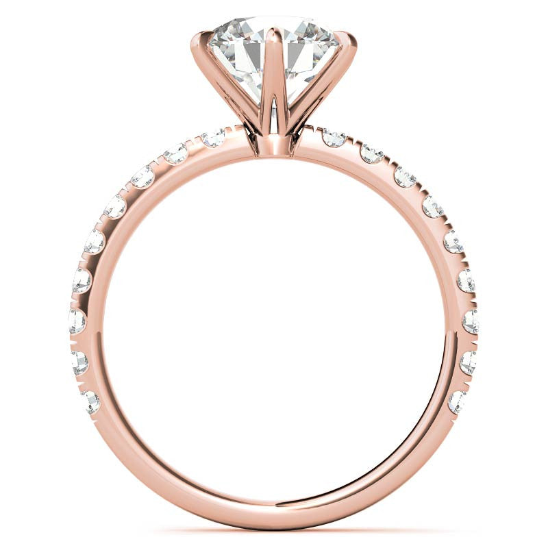 Round 6-Prong Moissanite U-Prong Engagement Ring