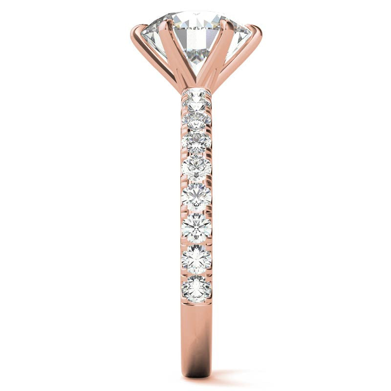 Round 6-Prong Moissanite U-Prong Engagement Ring