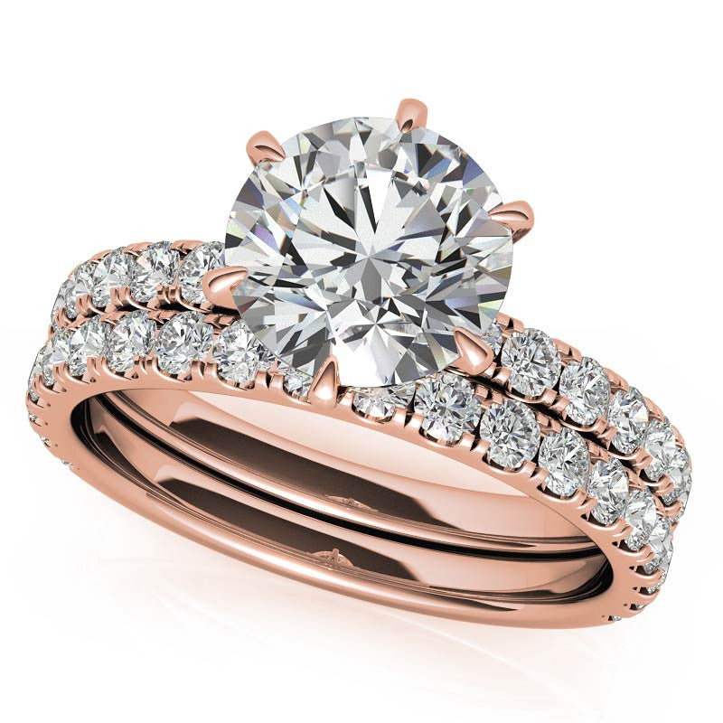 Round 6-Prong Moissanite U-Prong Engagement Ring