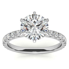 Round 6-Prong Moissanite U-Prong Engagement Ring