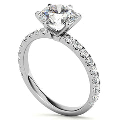 Round 6-Prong Moissanite U-Prong Engagement Ring