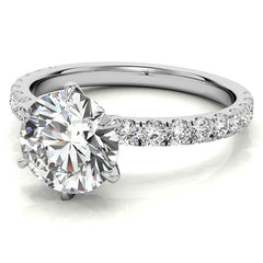 Round 6-Prong Moissanite U-Prong Engagement Ring