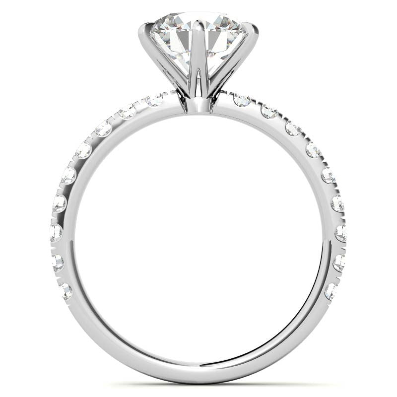Round 6-Prong Moissanite U-Prong Engagement Ring