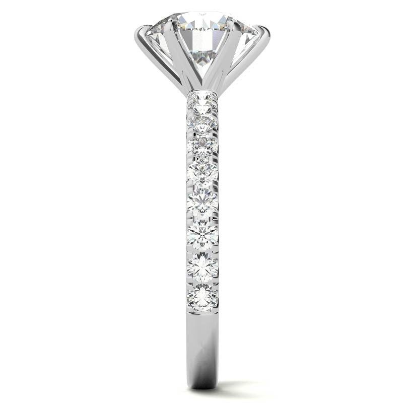 Round 6-Prong Moissanite U-Prong Engagement Ring