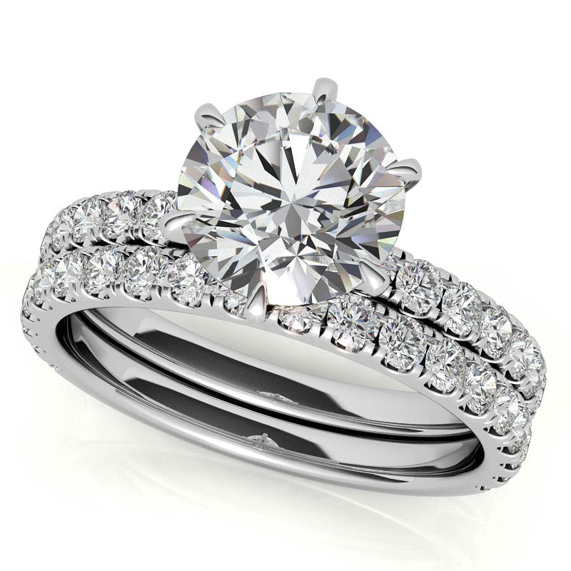 Round 6-Prong Moissanite U-Prong Engagement Ring