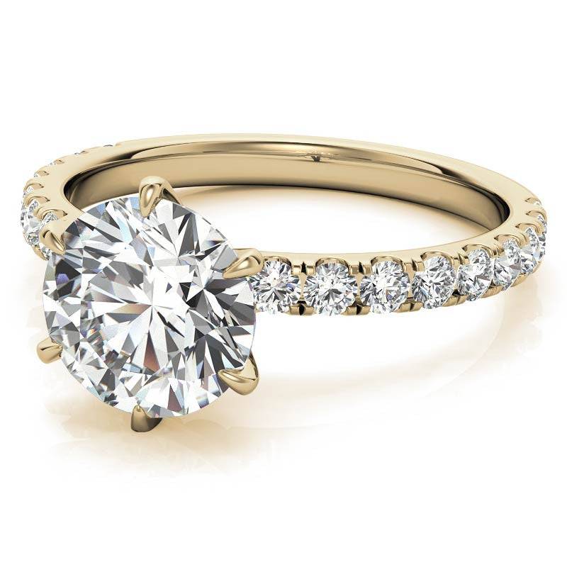 Round 6-Prong Moissanite U-Prong Engagement Ring