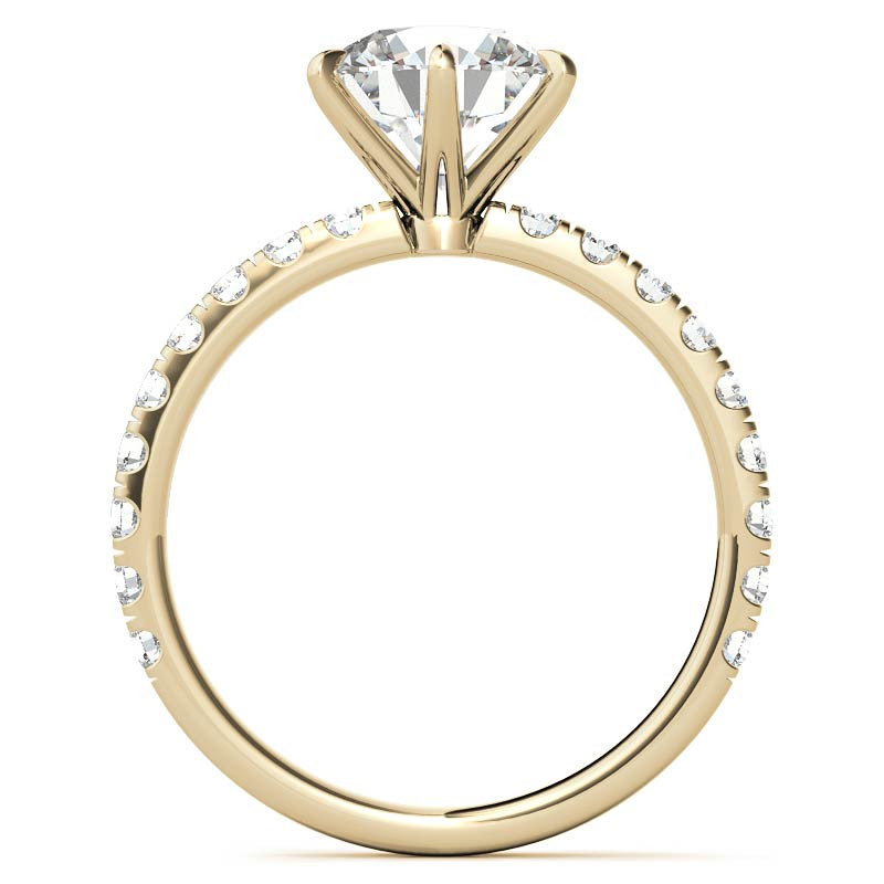 Round 6-Prong Moissanite U-Prong Engagement Ring