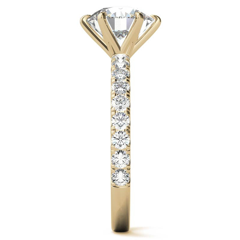 Round 6-Prong Moissanite U-Prong Engagement Ring