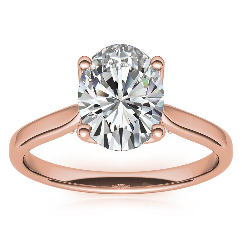 Oval Accented Tulip Moissanite Engagement Ring