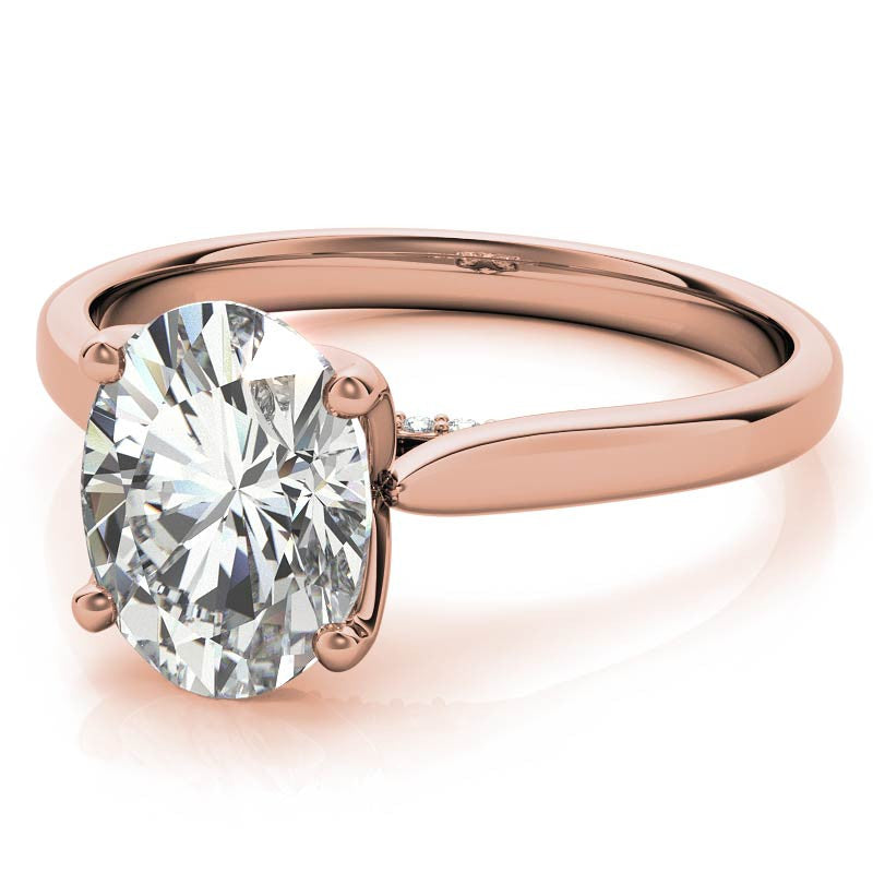 Oval Accented Tulip Moissanite Engagement Ring