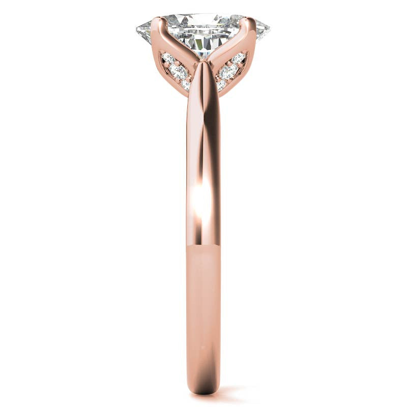 Oval Accented Tulip Moissanite Engagement Ring