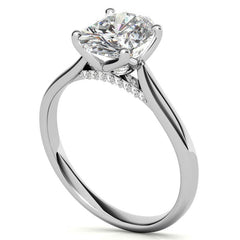 Oval Accented Tulip Moissanite Engagement Ring