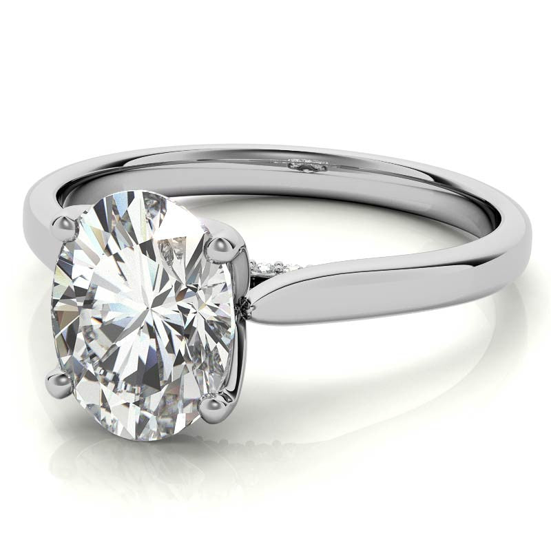 Oval Accented Tulip Moissanite Engagement Ring