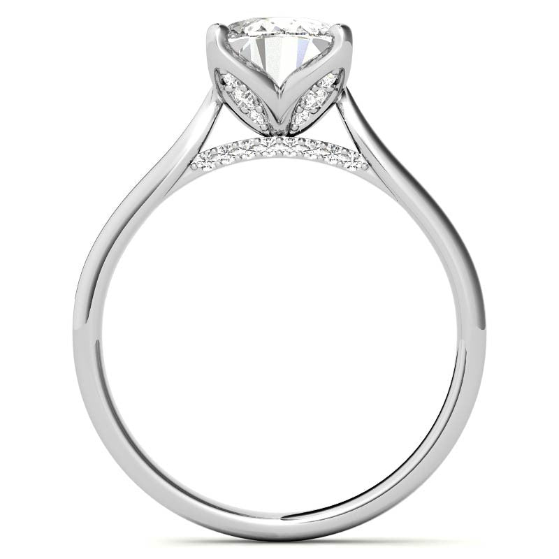 Oval Accented Tulip Moissanite Engagement Ring