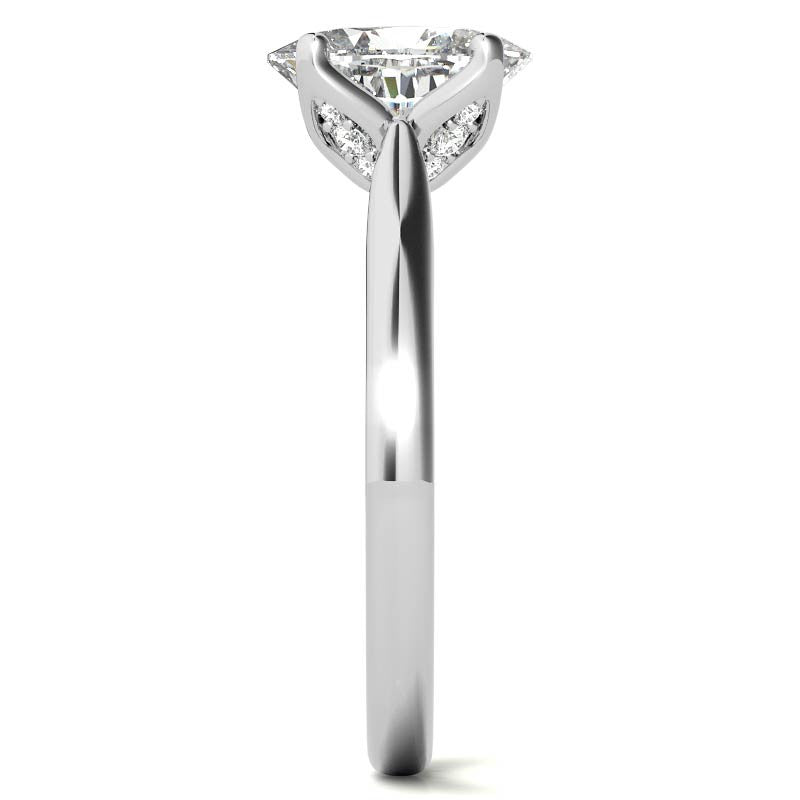 Oval Accented Tulip Moissanite Engagement Ring