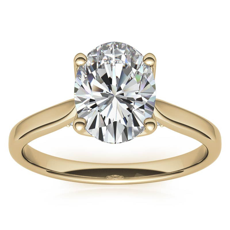Oval Accented Tulip Moissanite Engagement Ring