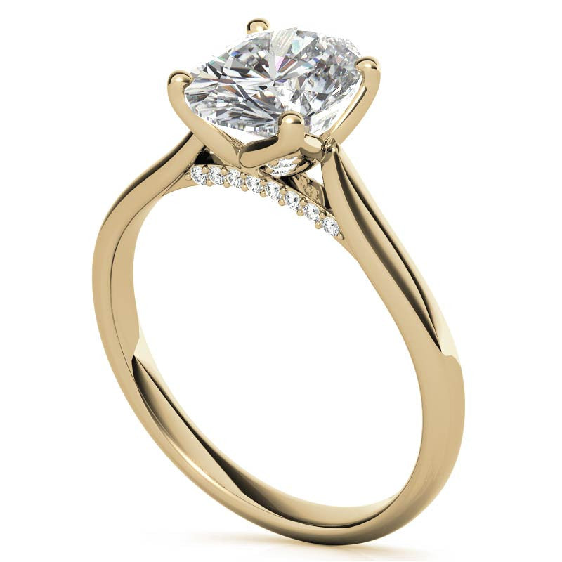Oval Accented Tulip Moissanite Engagement Ring