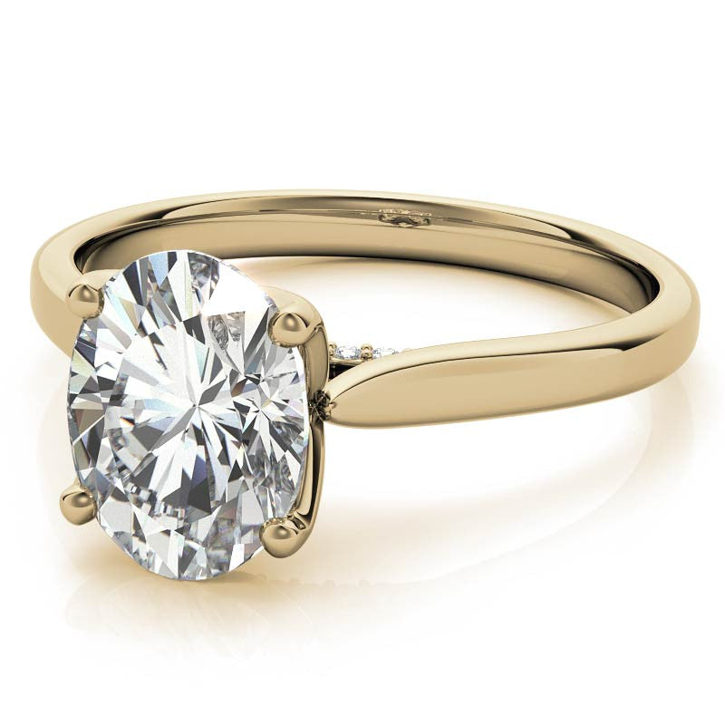 Oval Accented Tulip Moissanite Engagement Ring